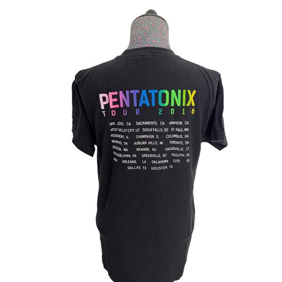 Pentatonix Tour T-Shirt Mens Medium Slim Fit DUAL SIDED Concert Pickup - Picture 2 of 3